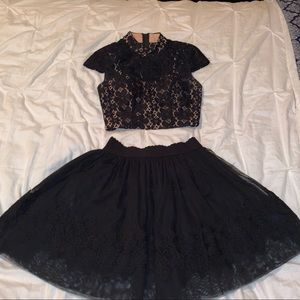Black 2 piece hoco dress
